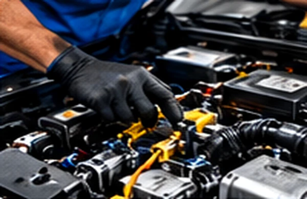 Técnico trabajando en el sistema automotriz